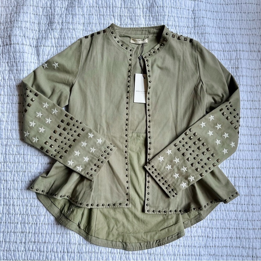 Spell and the Gypsy Collective Eagleback Matinee Jacket NWT KHAKI ARMY GREEN S - Picture 11 of 16